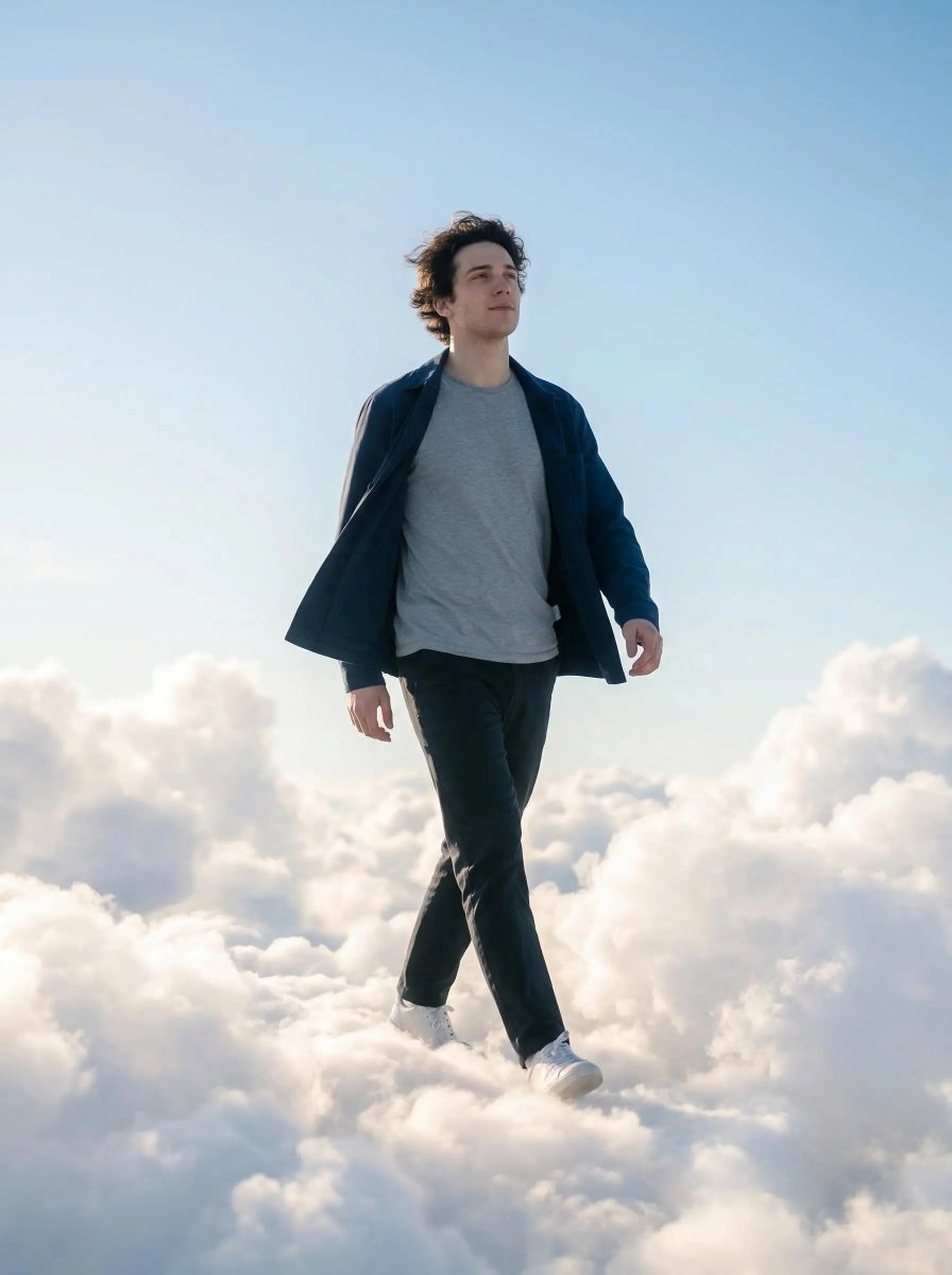 Dreamy Cinematic Cloud Walk Prompt For Nano Banana 2 — Nano Banana Pro image prompt example