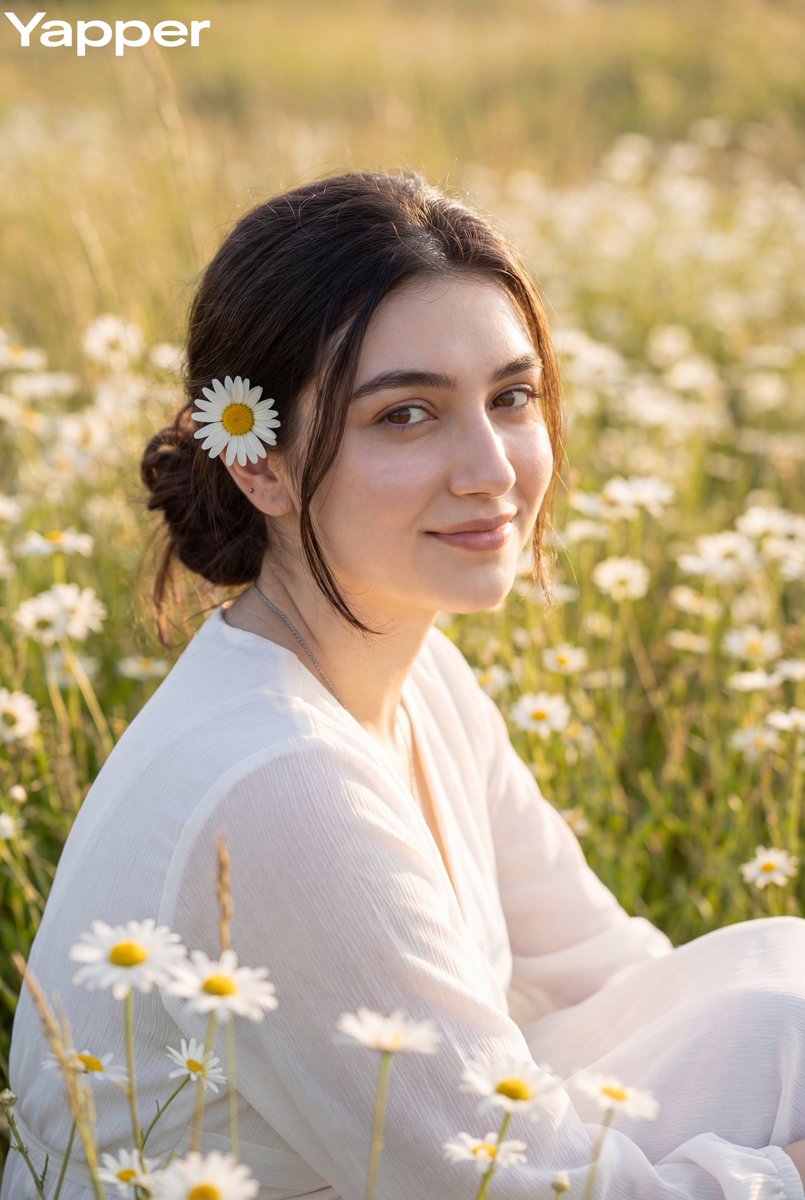 Dreamy Meadow Portrait At Golden Hour — Nano Banana Pro image prompt example