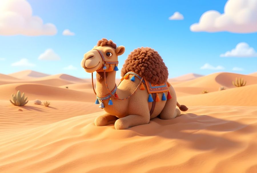Dromedary Camel In Desert — Nano Banana Pro image prompt example