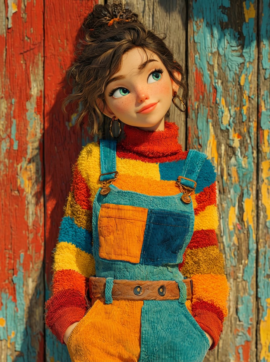 Dual Prompts Painterly Portrait And Pixar Style 3d Character — Nano Banana Pro image prompt example