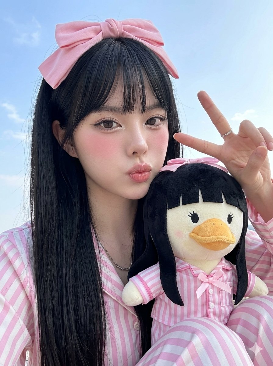 Duck Mascot Pajama Portrait — Nano Banana Pro image prompt example
