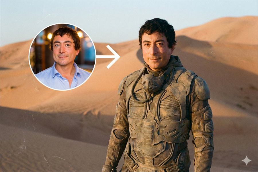 Dune Stillsuit Desert Photo Prompt — Nano Banana Pro image prompt example