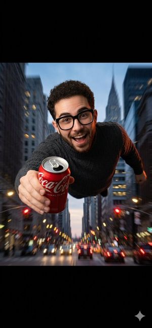 Dynamic Coca Cola Supermen Prompt — Nano Banana Pro image prompt example