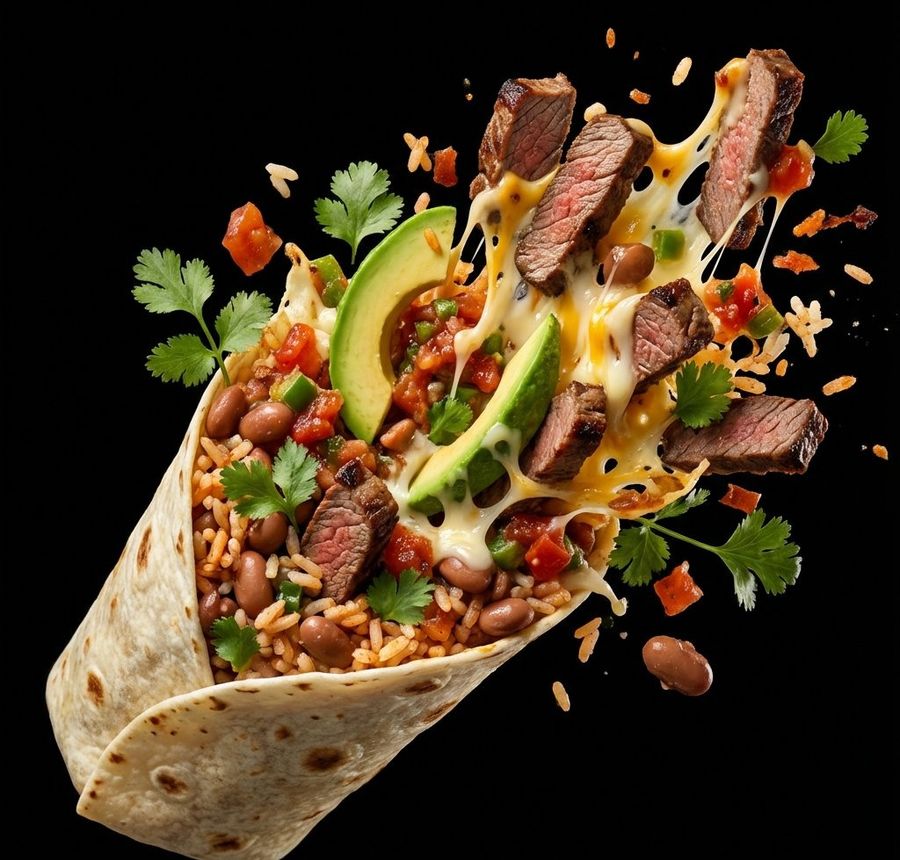Dynamic Food Product Advertisement Poster — Nano Banana Pro image prompt example