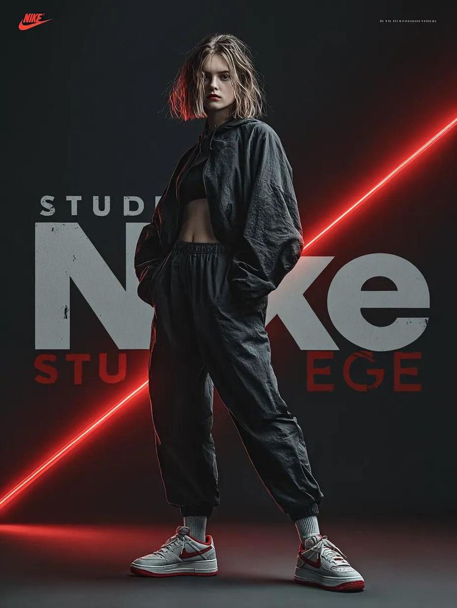 Dynamic Futuristic Nike Fashion Ad Prompt For Nano Banana Pro — Nano Banana Pro image prompt example