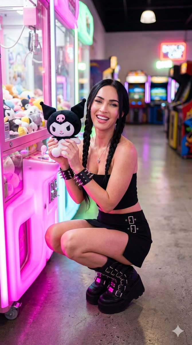 E Girl Soft Punk Arcade Portrait — Nano Banana Pro image prompt example