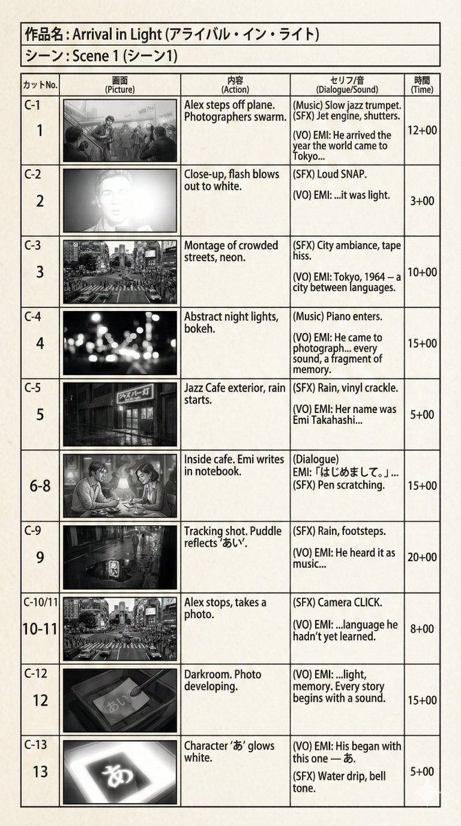 E Konte Japanese Storyboard Generation — Nano Banana Pro image prompt example