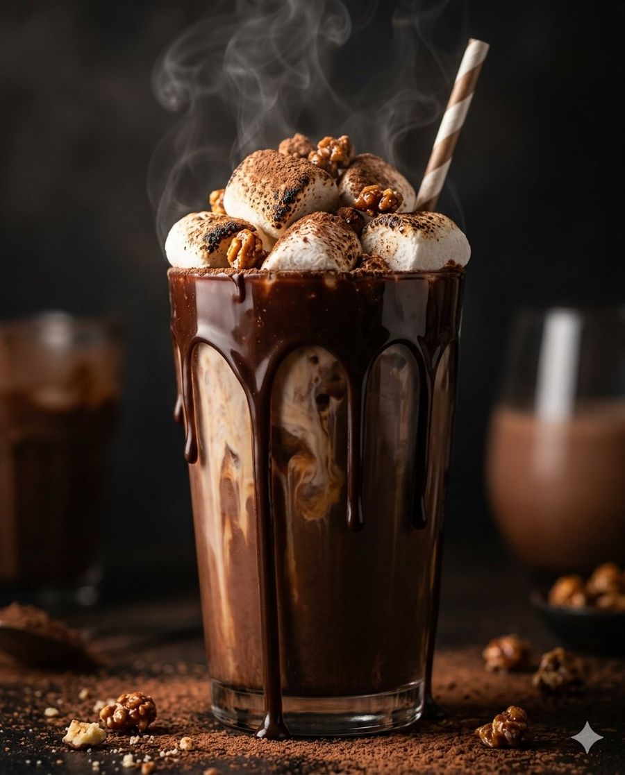 Editorial Food Photography Of Chocolate Brownie Stack — Nano Banana Pro image prompt example
