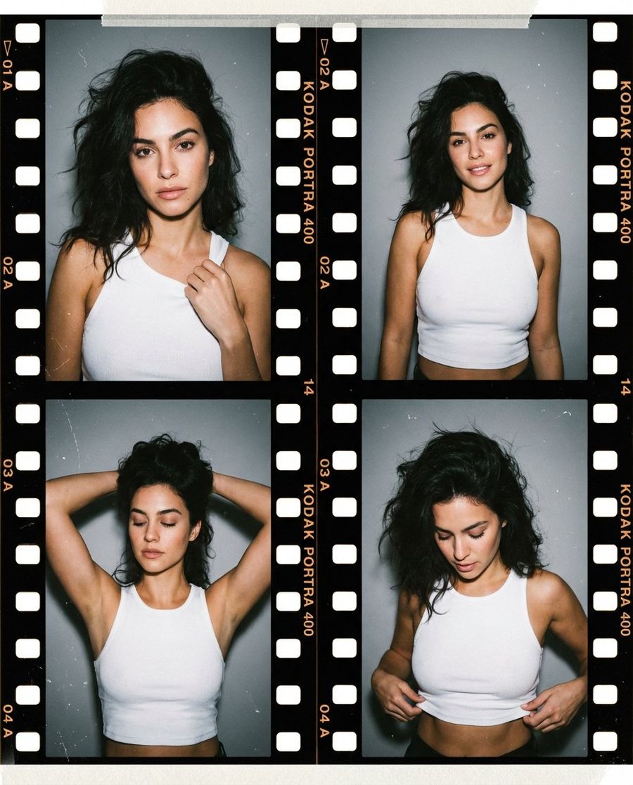 Editorial Portrait Contact Sheet Aesthetic — Nano Banana Pro image prompt example