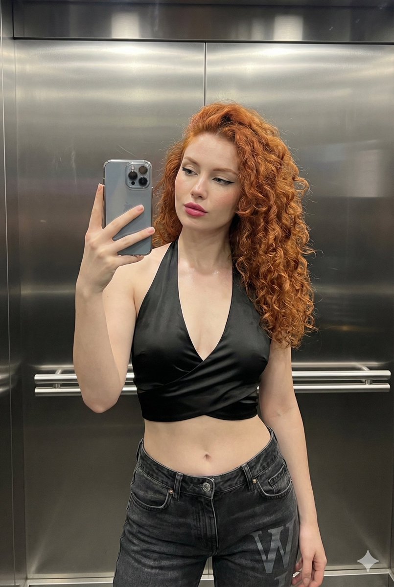 Elevator Mirror Selfie Streetwear Chic — Nano Banana Pro image prompt example