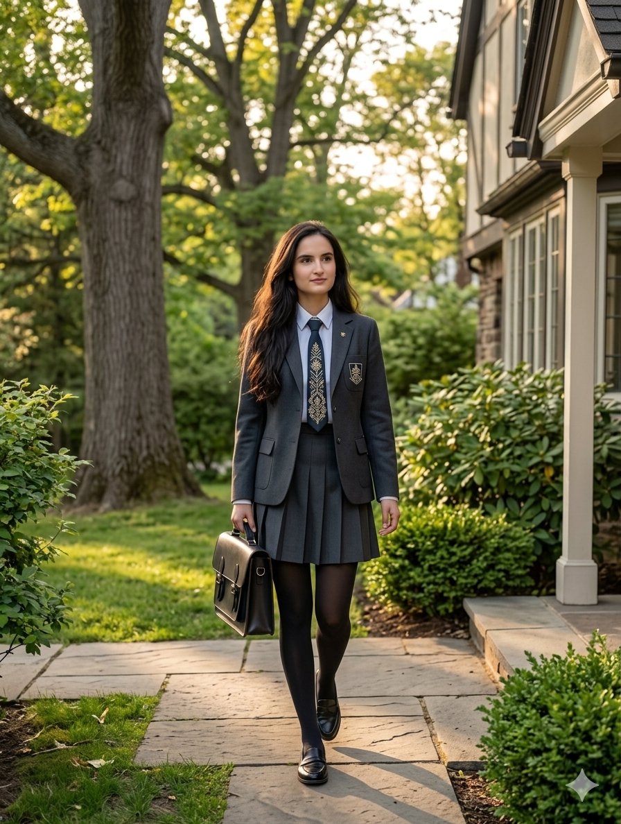 Elite School Uniform Portrait — Nano Banana Pro image prompt example