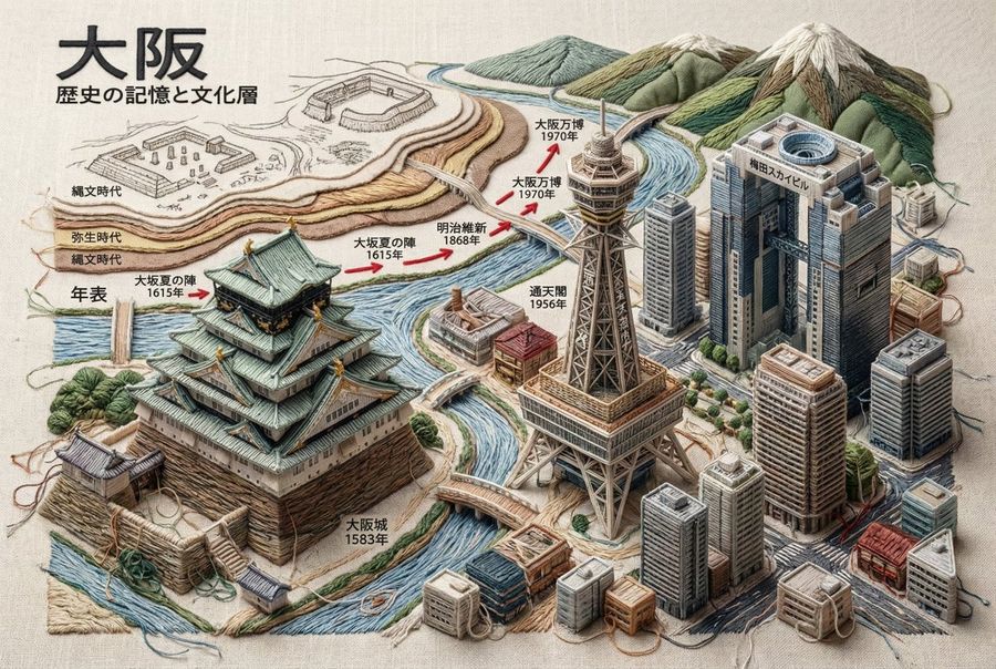 Embroidered 3d Isometric Cityscape Textile Art — Nano Banana Pro image prompt example