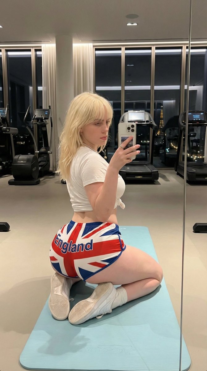 Exaggerated Physique Gym Mirror Selfie Prompt Spain Theme — Nano Banana Pro image prompt example