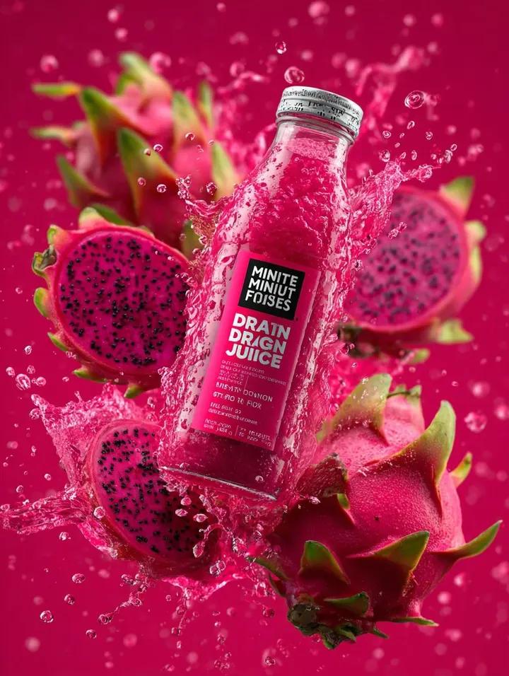 Explosive Dragon Fruit Juice Photography — Nano Banana Pro image prompt example