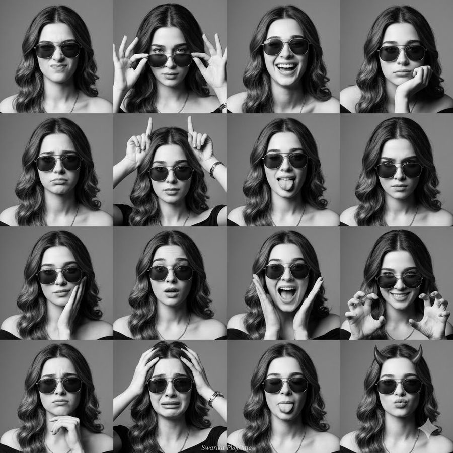 Expressive Photobooth Grid — Nano Banana Pro image prompt example