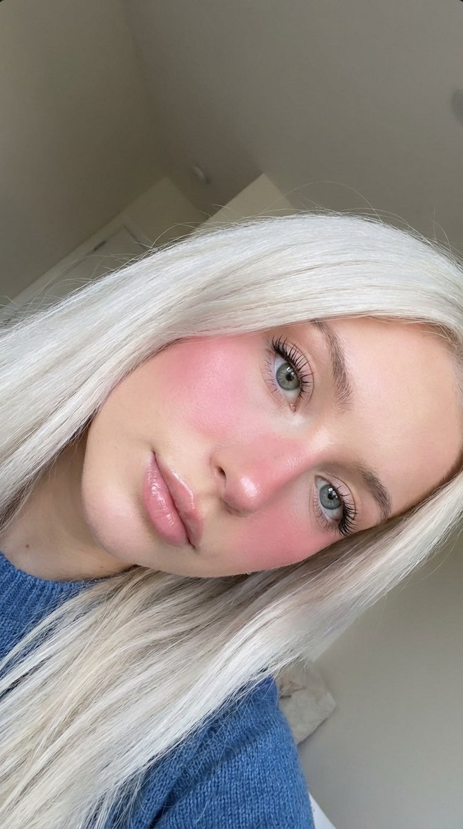 Extreme Close Up Beauty Selfie With Heavy Blush — Nano Banana Pro image prompt example