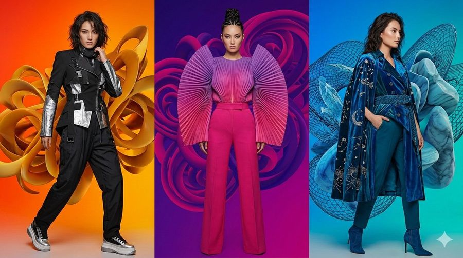 Fashion Campaign Triptych Layout — Nano Banana Pro image prompt example