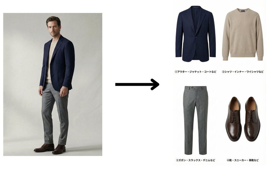 Fashion Catalog Item Extraction From Reference Image — Nano Banana Pro image prompt example
