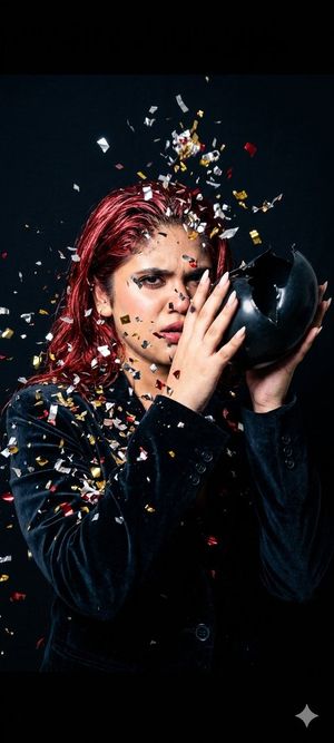 Fashion Editorial Balloon Explosion — Nano Banana Pro image prompt example