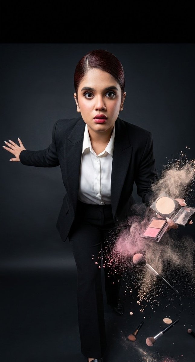 Fashion Editorial Powder Explosion — Nano Banana Pro image prompt example