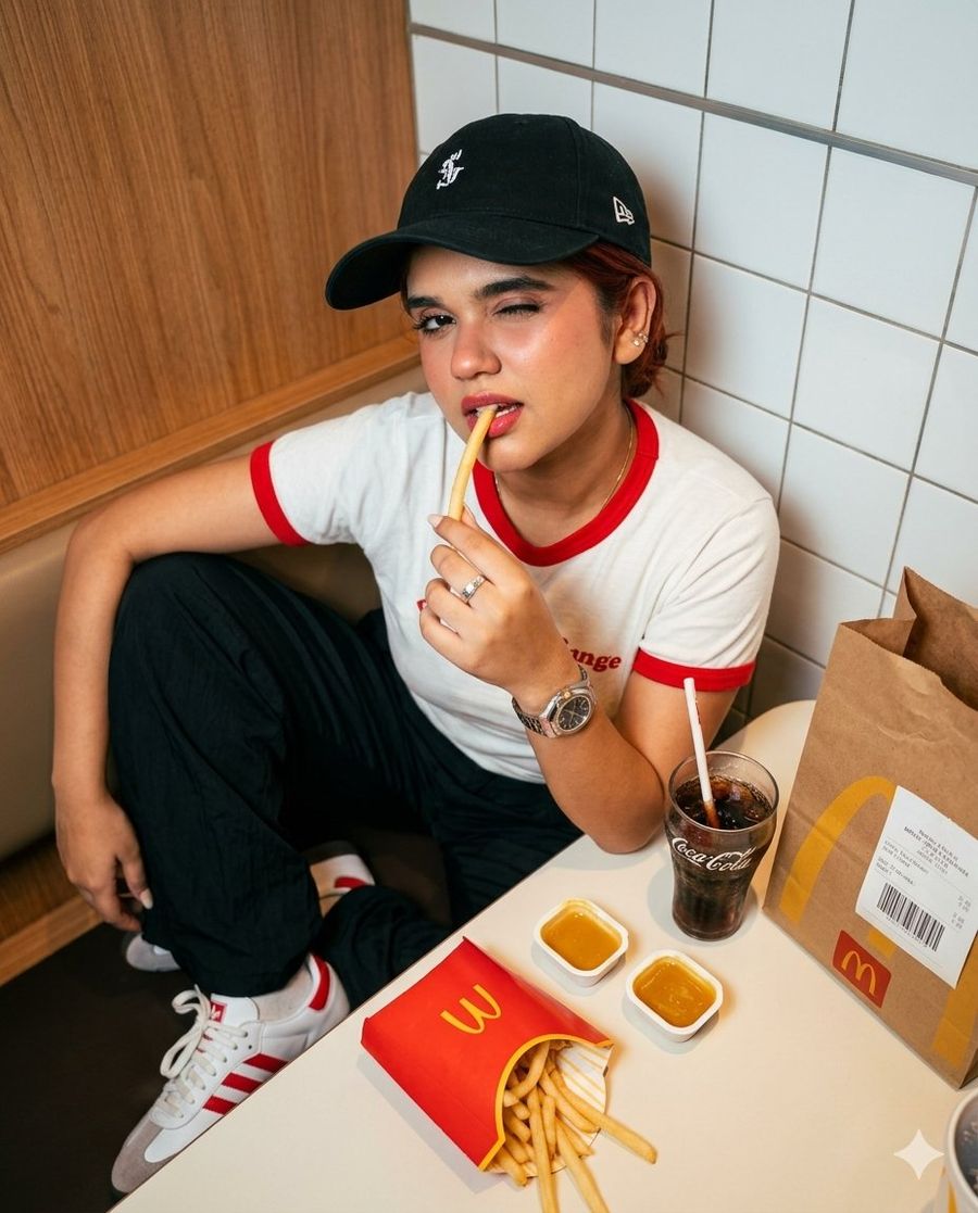 Fast Food Dining Lifestyle Shot — Nano Banana Pro image prompt example