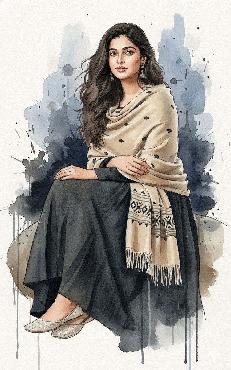 Fine Art Ink And Watercolor Portrait With Identity Lock — Nano Banana Pro image prompt example
