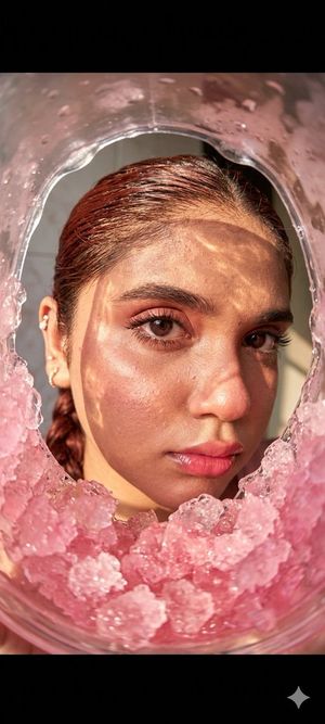 Fisheye Lens Slushy Ice Portrait — Nano Banana Pro image prompt example