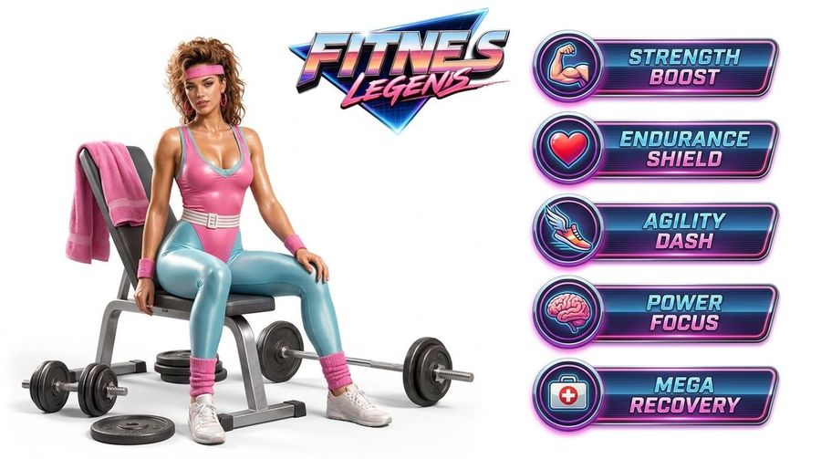 Fitness Game Start Screen Ui Render — Nano Banana Pro image prompt example