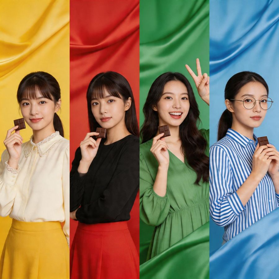 Four Panel Fashion Advertisement Grid — Nano Banana Pro image prompt example