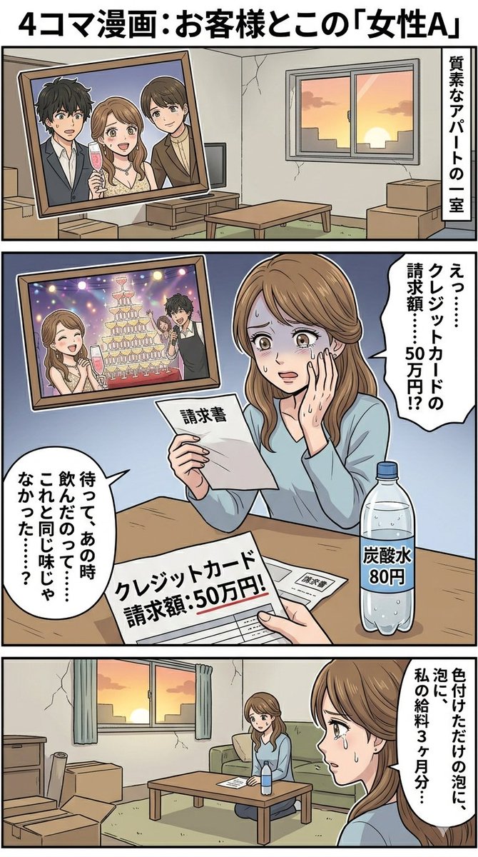 Four Panel Manga The Legend Of The 5000 Yen Cost — Nano Banana Pro image prompt example