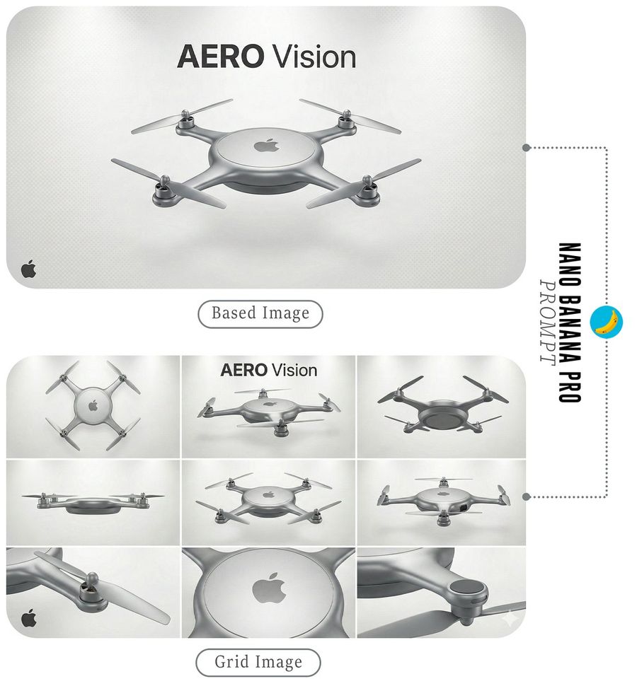 Futuristic Branded Drone Product Poster — Nano Banana Pro image prompt example