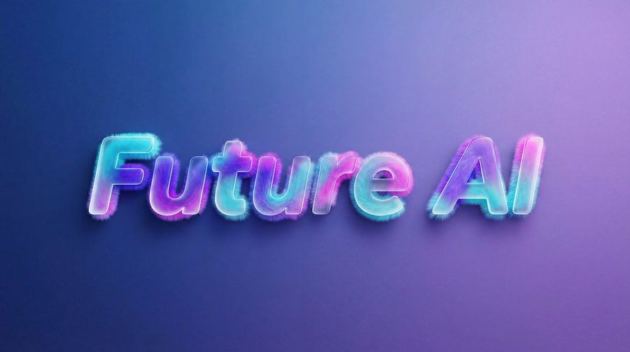 Futuristic Fluffy Glass Typography Art — Nano Banana Pro image prompt example