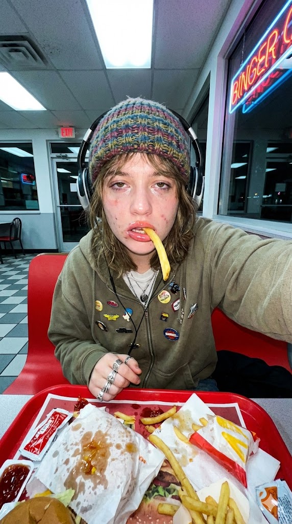 Gen Z Anti Aesthetic Diner Selfie — Nano Banana Pro image prompt example