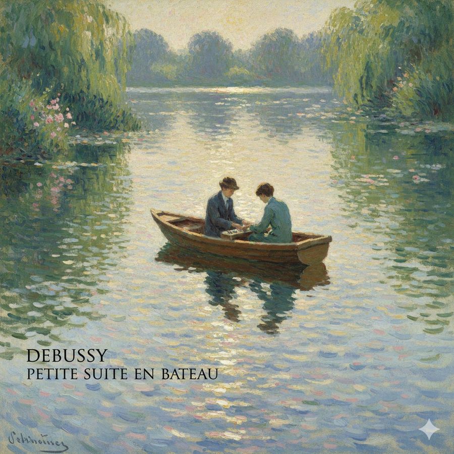 Generate Debussys Petit Suite En Bateau In Monets Style With Color Modification — Nano Banana Pro image prompt example
