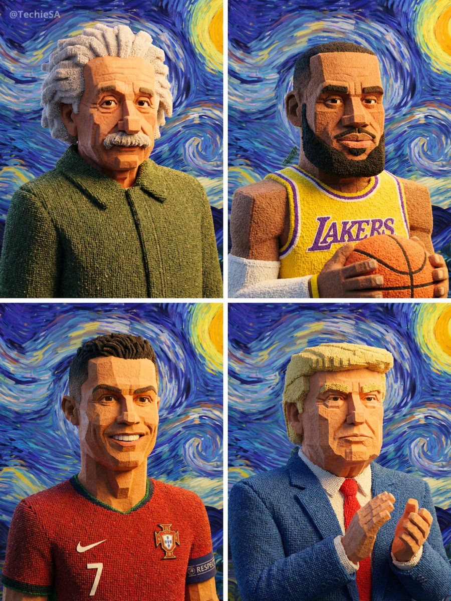 Geometric Clay Figures — Nano Banana Pro image prompt example