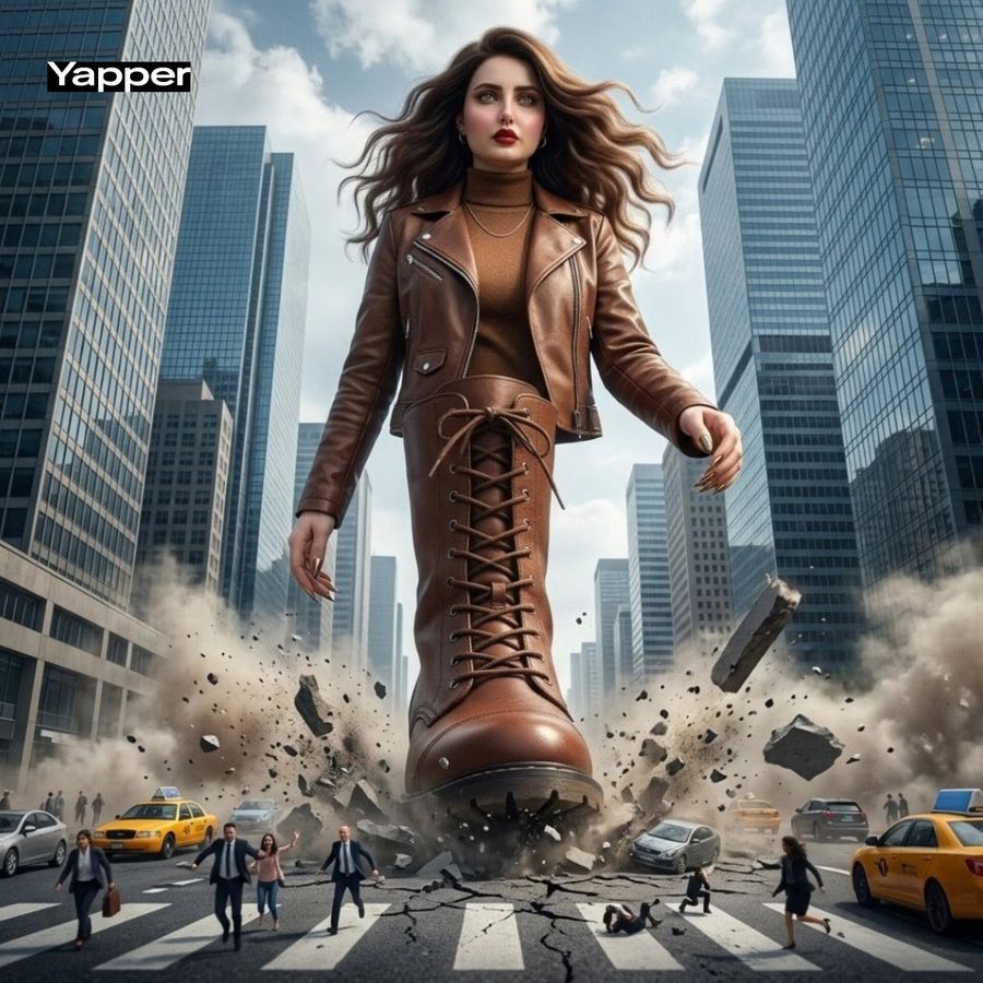 Giant Woman City Walk Video Prompt — Nano Banana Pro image prompt example