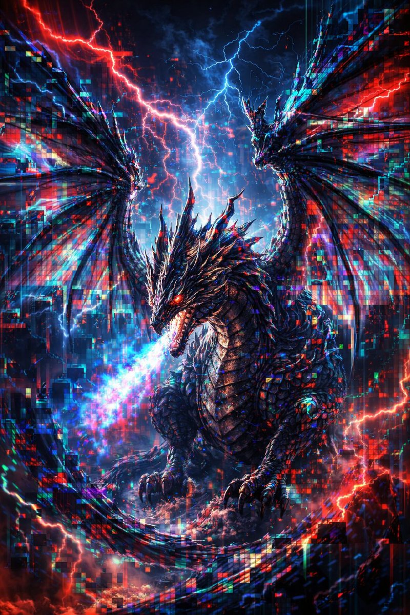 Glitch Storm Dragon Prompt — Nano Banana Pro image prompt example