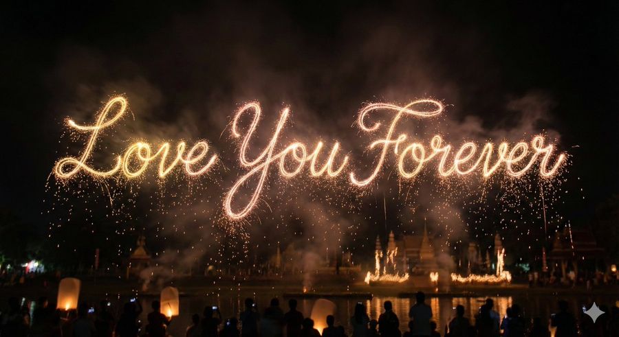 Glowing Text Fireworks — Nano Banana Pro image prompt example