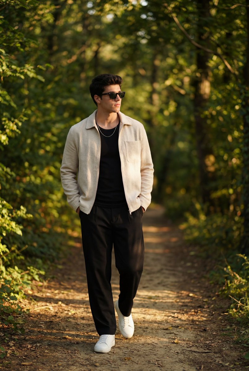 Golden Hour Outdoor Portrait Of A Stylish Man — Nano Banana Pro image prompt example