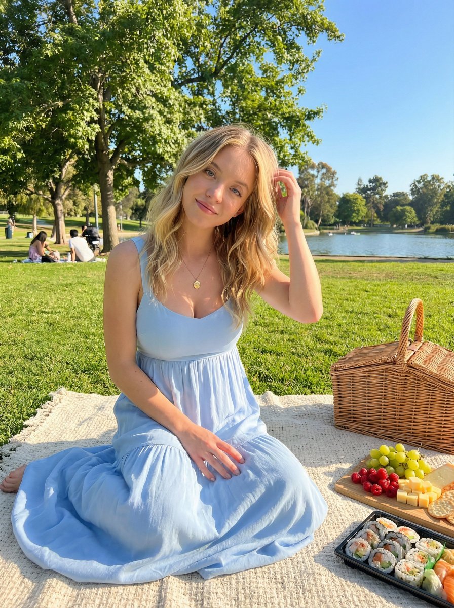 Golden Hour Picnic Lifestyle Editorial Prompt — Nano Banana Pro image prompt example