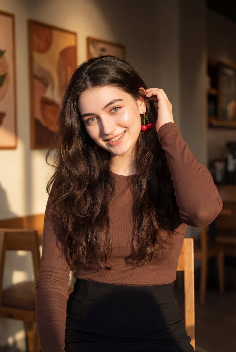 Golden Hour Portrait Of A Smiling Young Woman — Nano Banana Pro image prompt example