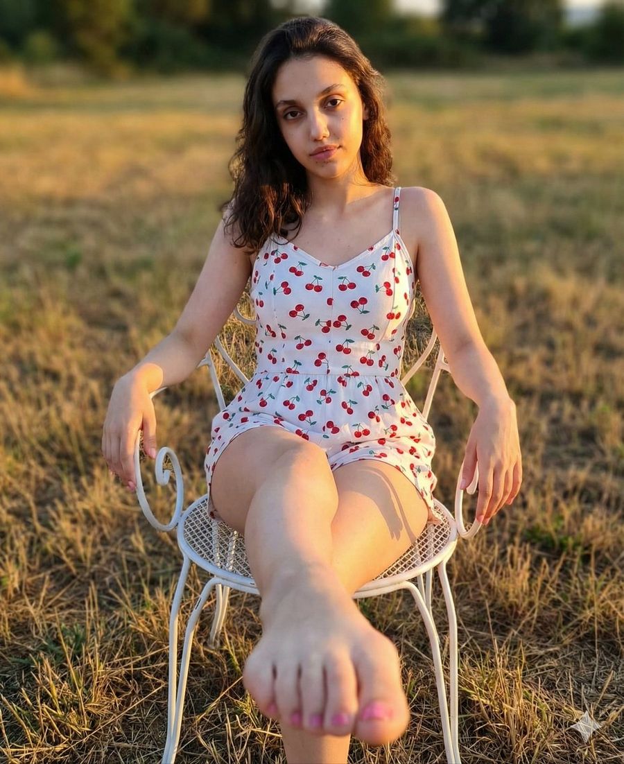 Golden Hour Romper And Bare Foot Prompt — Nano Banana Pro image prompt example