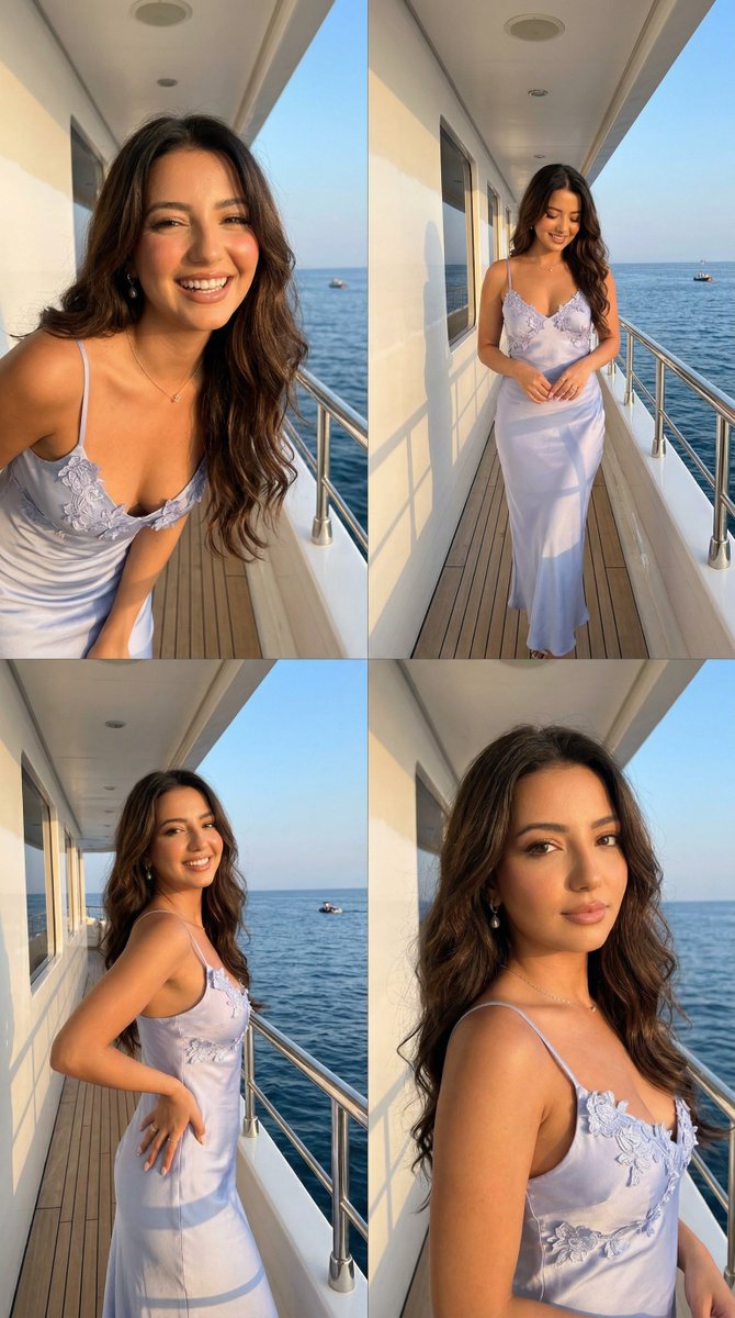 Golden Hour Yacht Candid Contact Sheet Prompt — Nano Banana Pro image prompt example