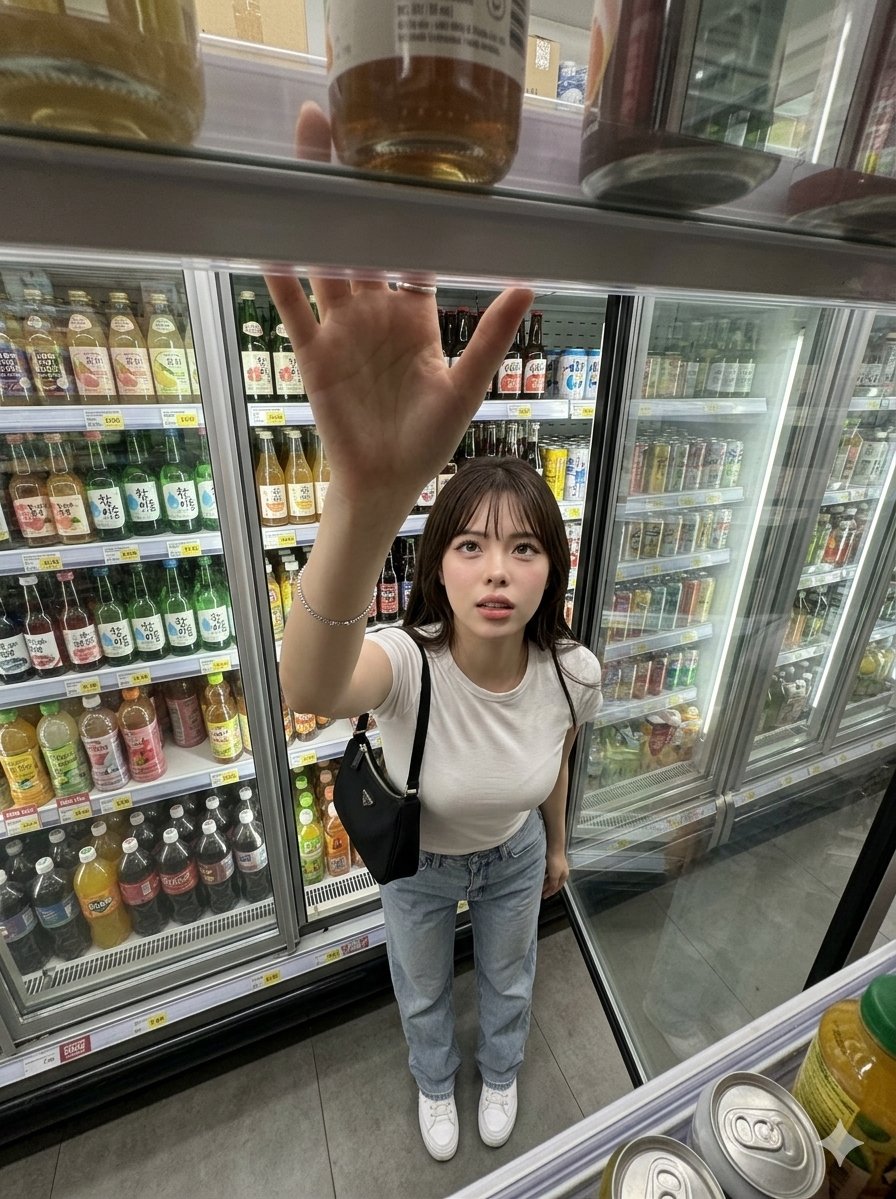 Grocery Store Aisle Selfie — generated with Nano Banana Pro
