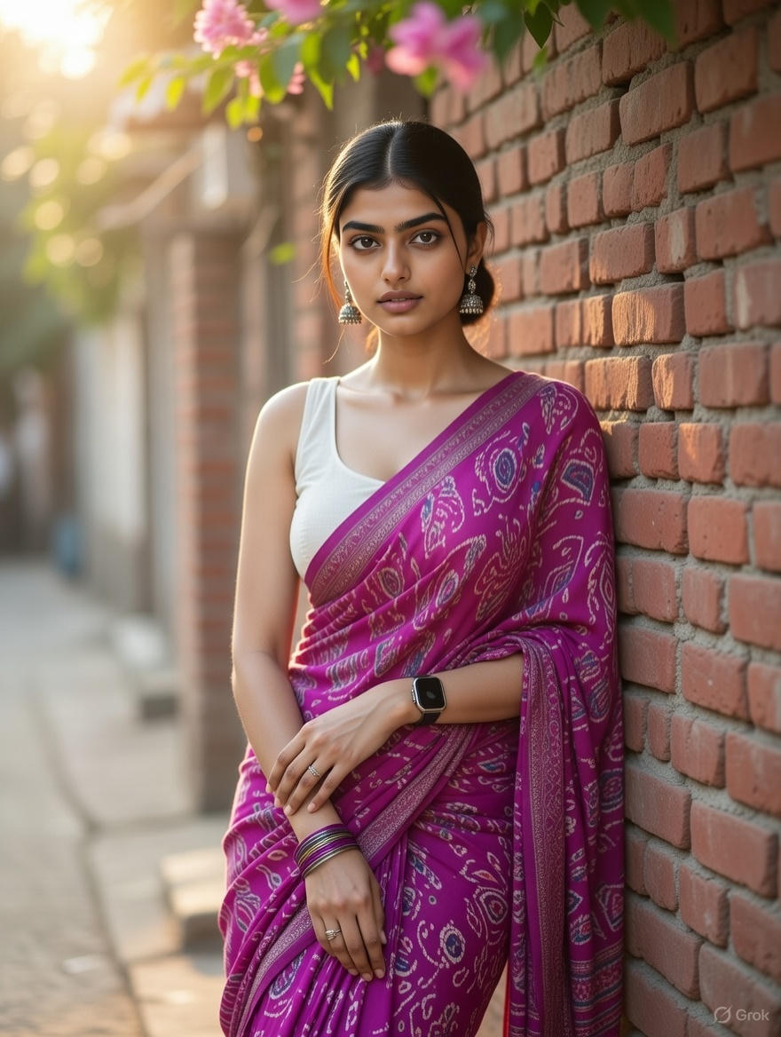 Grok Identity Lock Prompt For Saree Portrait — Nano Banana Pro image prompt example