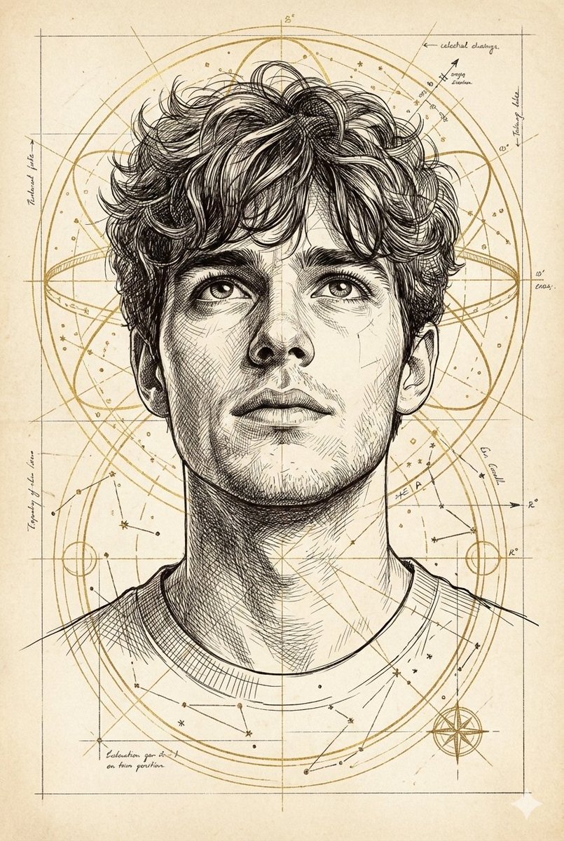 Hand Drawn Technical Illustration Portrait Prompt — Nano Banana Pro image prompt example