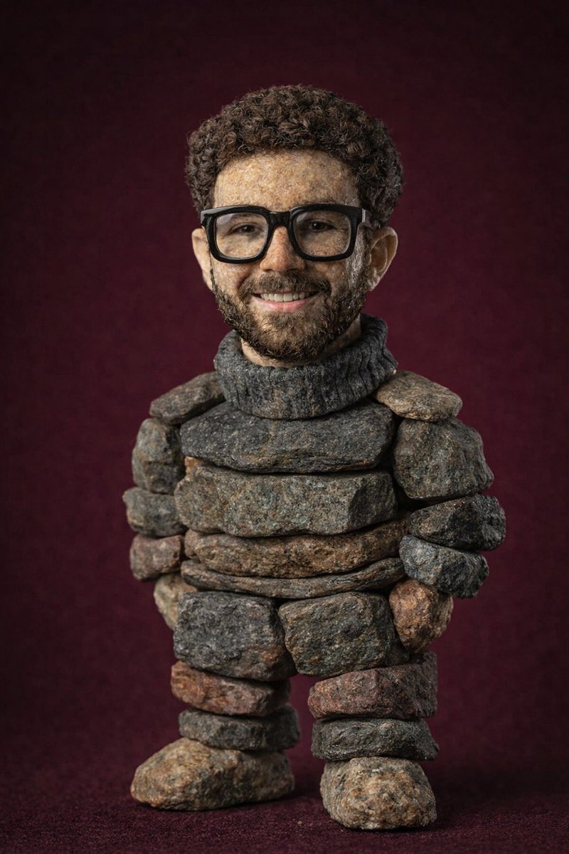 Handcrafted Stone Figurine Transformation Prompt — Nano Banana Pro image prompt example