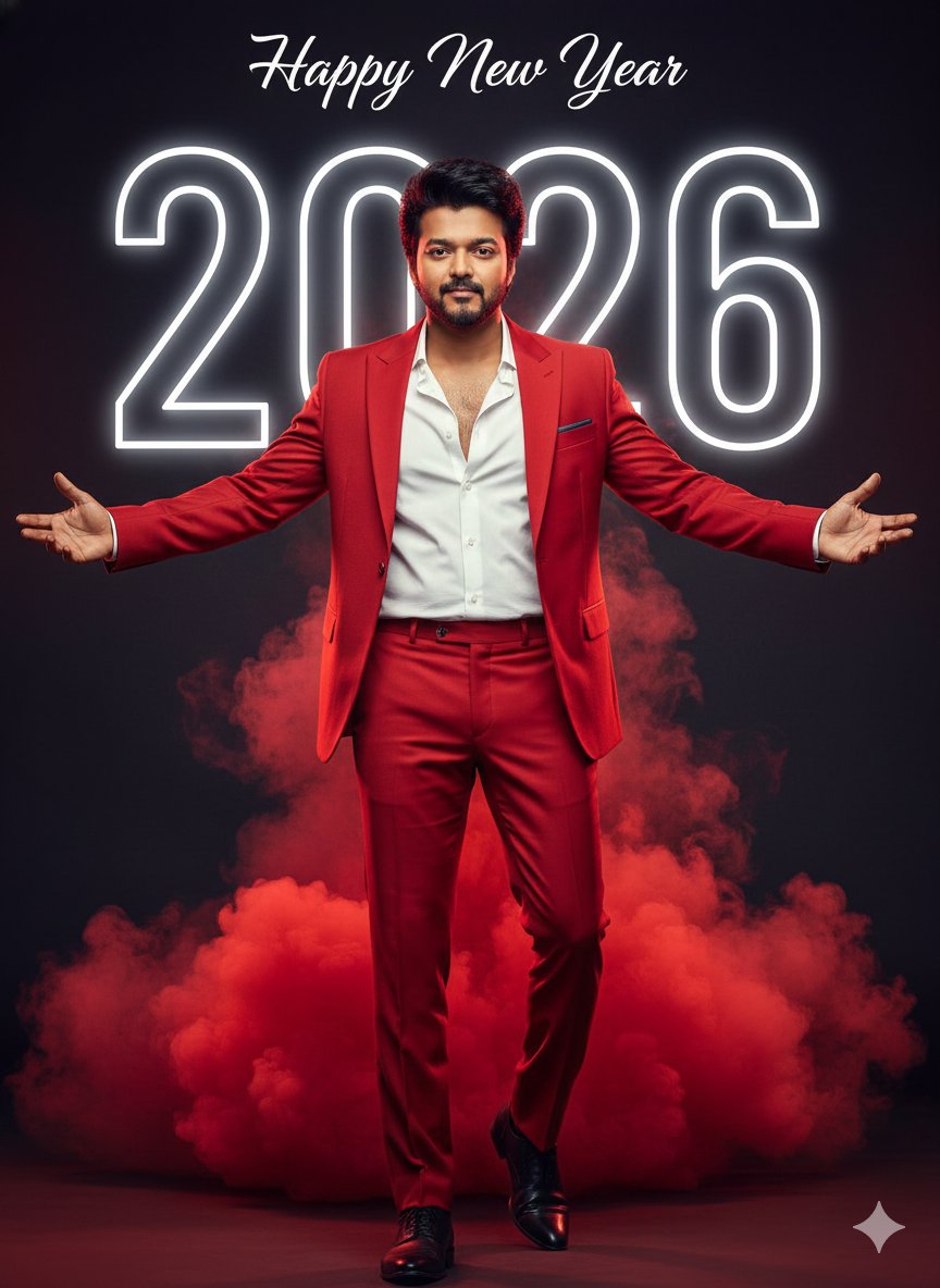 Happy New Year 2026 Cinematic Portrait — Nano Banana Pro image prompt example