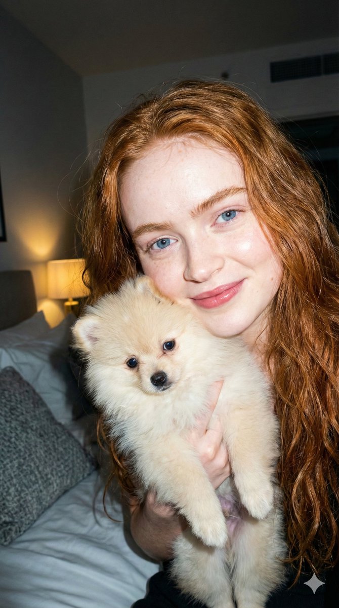 Hard Flash Portrait With Pomeranian Puppy Prompt — Nano Banana Pro image prompt example