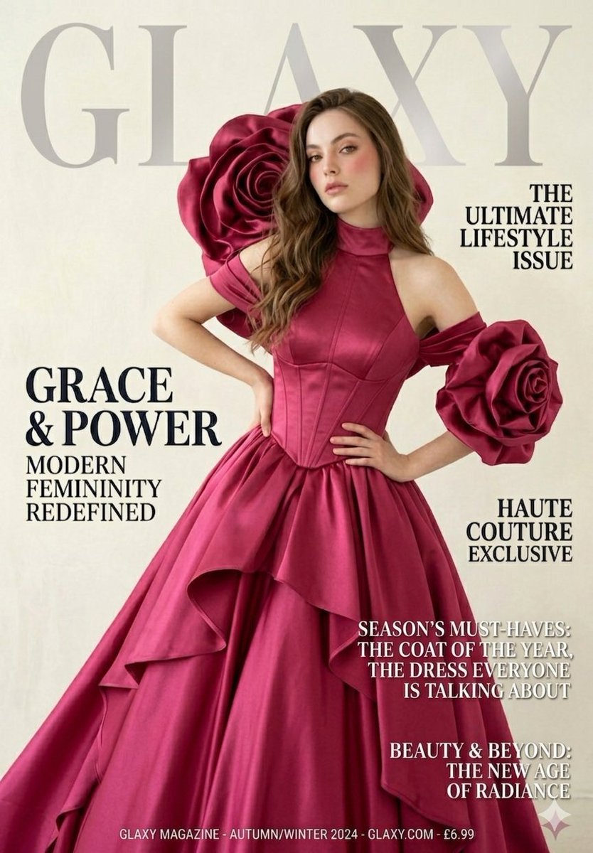 Haute Couture Fashion Magazine Cover — Nano Banana Pro image prompt example